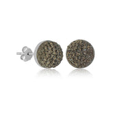 Boucles d'oreilles pour femme serties de cristaux argentés